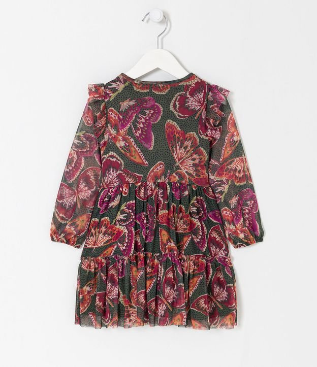 Vestido Infantil en Tul con Estampado de Mariposas - Talle 1 a 5 años 2