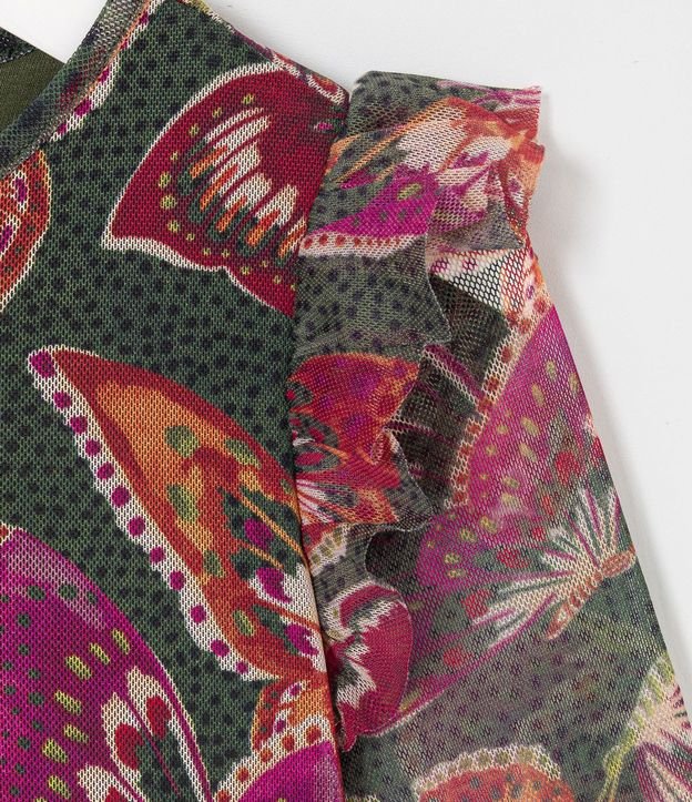 Vestido Infantil en Tul con Estampado de Mariposas - Talle 1 a 5 años 4