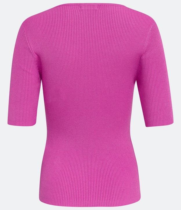 Blusa de Punto Acanalada con Cuello Barco 6