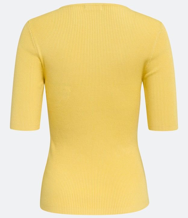 Blusa de Punto Acanalada con Cuello Barco 6