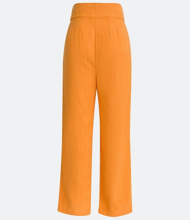 Pantalón Recto Cintura Alta en Algodón con Botones Dobles 6