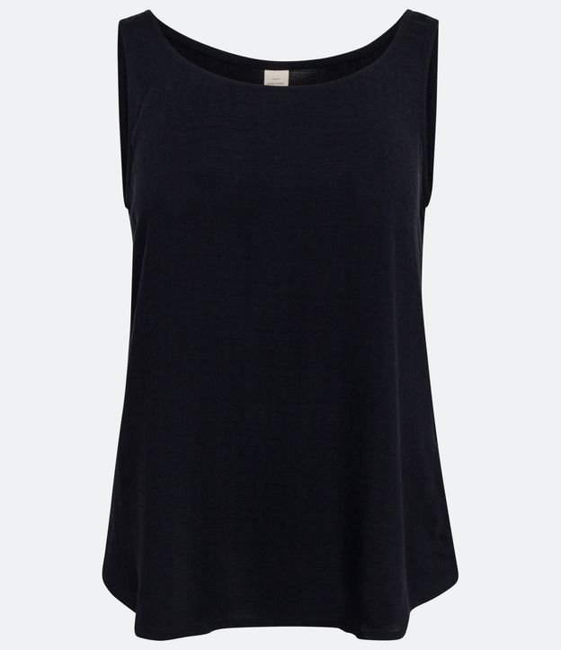 Blusa Musculosa en Viscosa con Cuello Redondo