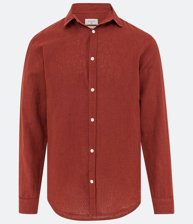 Camisa Comfort Básica en Lino Manga Larga 7