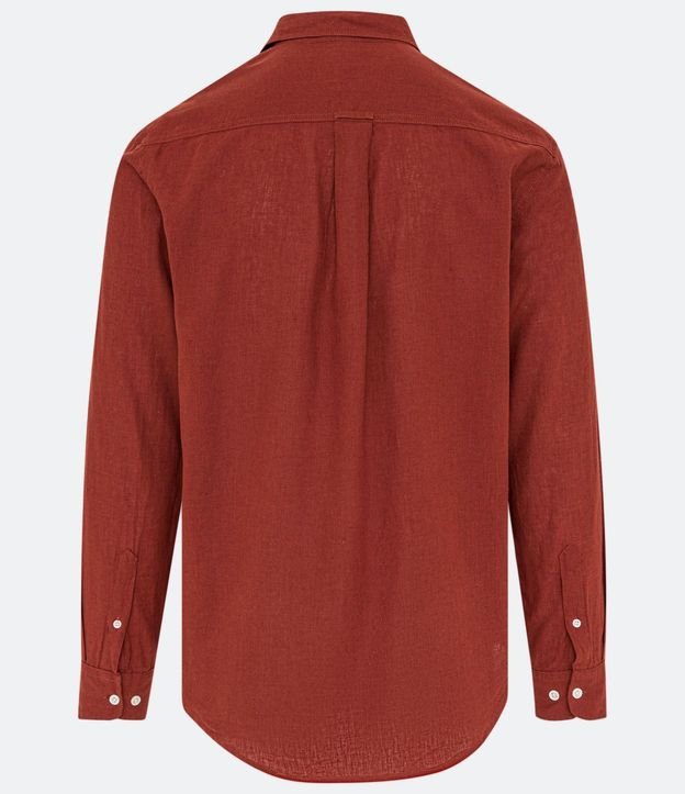 Camisa Comfort Básica en Lino Manga Larga 8