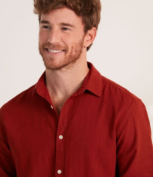 Camisa Comfort Básica en Lino Manga Larga 4