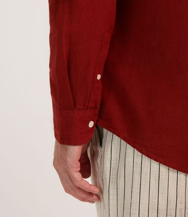 Camisa Comfort Básica en Lino Manga Larga 5