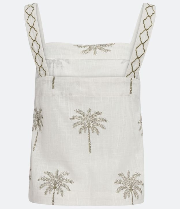 Blusa Musculosa con Tirante Ancho Contrastante y Estampado de Cocotero 6