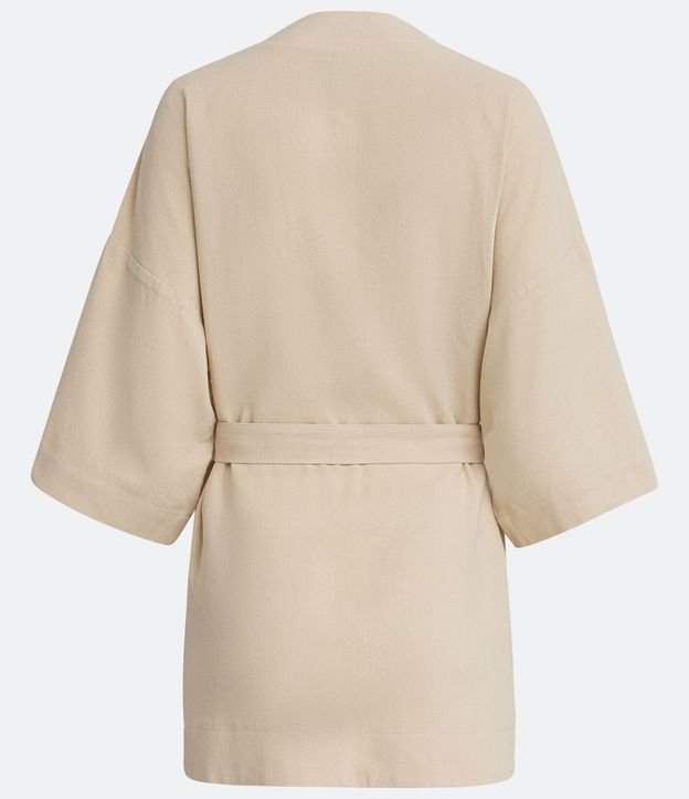 Kimono Alargado en Viscolino con Manga Ampla y Faixa Pespontada 6