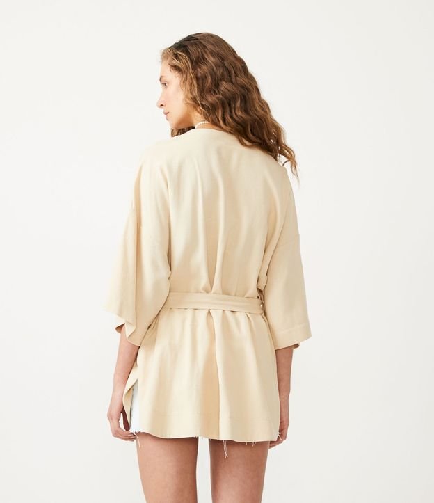 Kimono Alargado en Viscolino con Manga Ampla y Faixa Pespontada 3