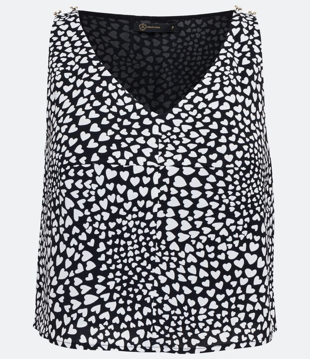 Blusa Corta con Estampado de Corazón y Detalle en Botón 5
