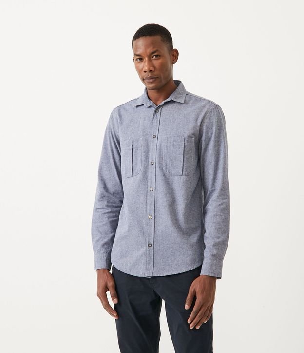 Camisa Comfort Manga Larga en Algodón