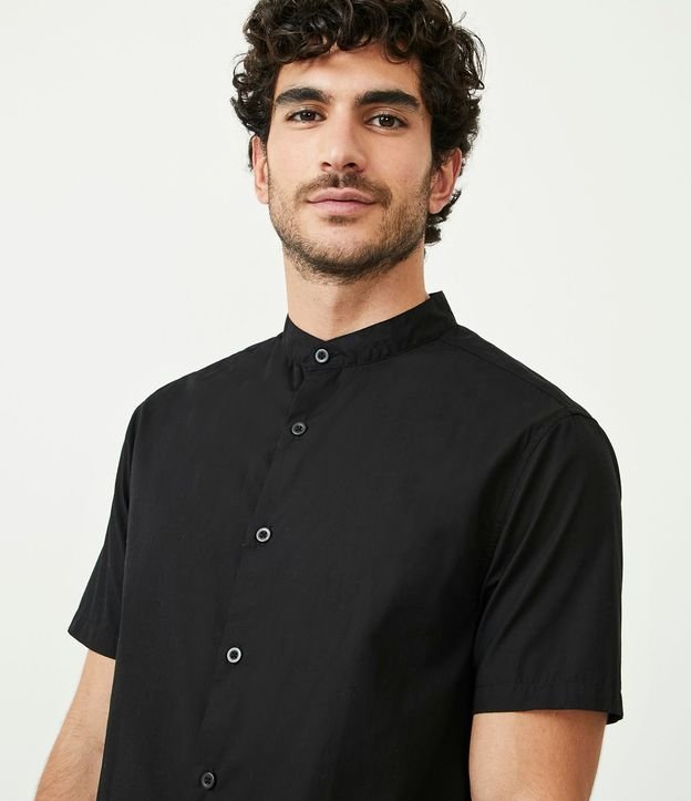 Camisa Slim en Algodón con Cuello Mao 5
