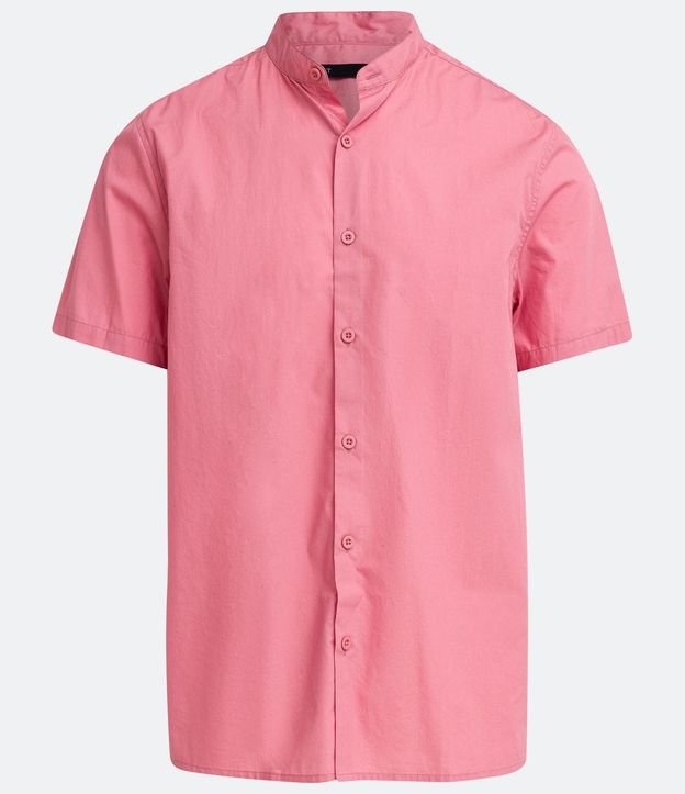 Camisa Slim en Algodón con Cuello Mao 7