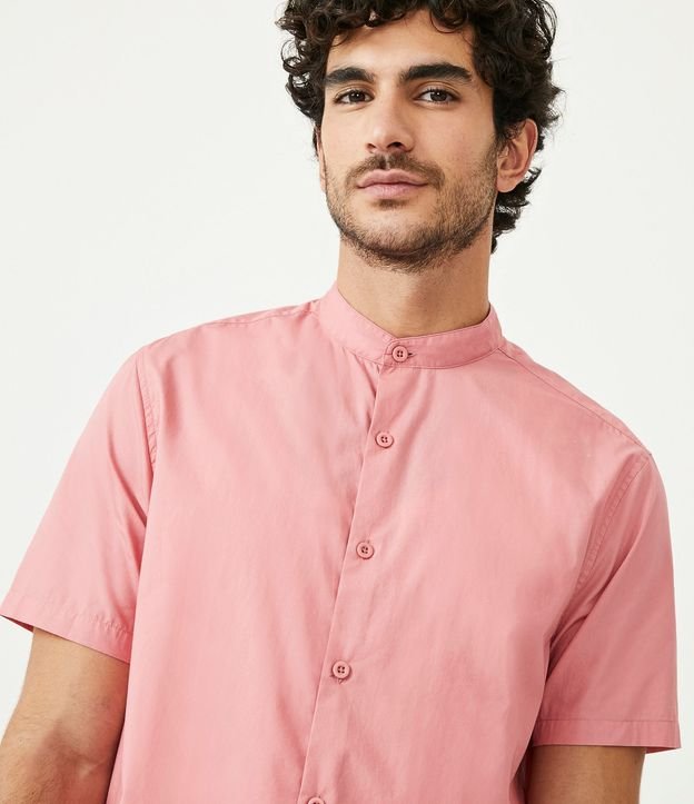 Camisa Slim en Algodón con Cuello Mao 6