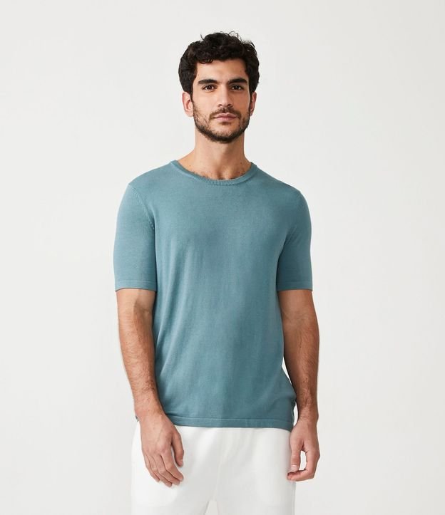 Remera Slim en Viscosa con Manga Corta