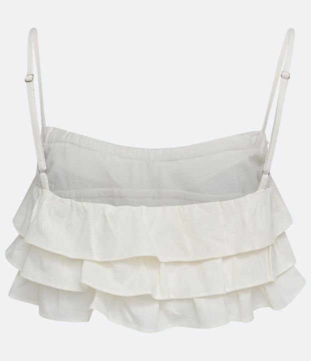 Blusa Cropped de Tirantes en Lino con Volados 8