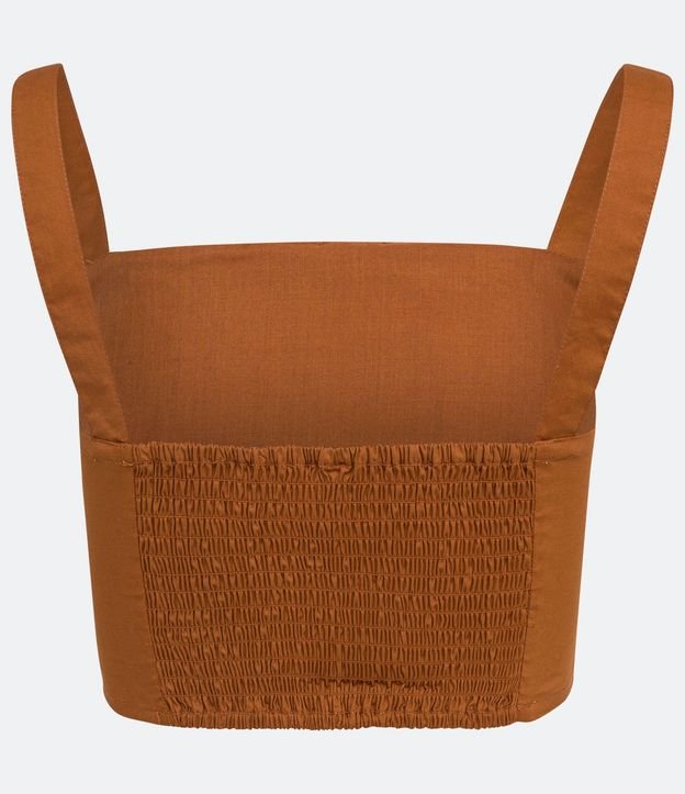 Blusa Musculosa Cropped en Algodón con Lazo y Fruncido en el Busto 2