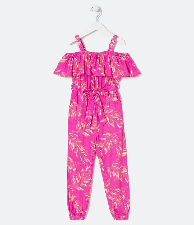 Mono Gitana Infantil en Viscosa con Estampado Follajes - Talle 5 a 14 años