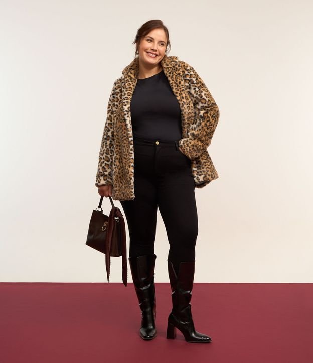 Pantalón Super Skinny en Punto Roma con Bolsillos Curve & Plus Size