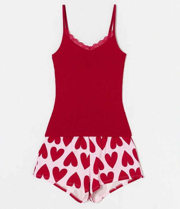 Pijama Short Doll en Algodón con Estampa Corazón 6