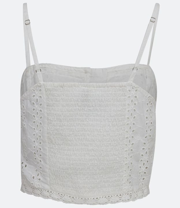 Blusa Musculosa Cropped en Laise con Entremedios y Botones Aplicados 7