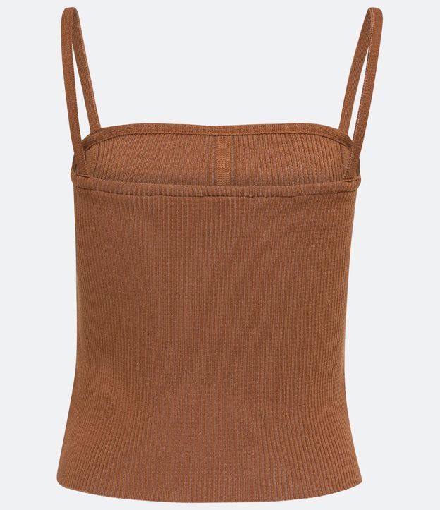 Blusa Musculosa de Punto Acanalado con Dobladillo Ondulado 6