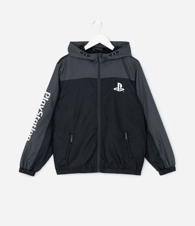 Campera Rompe Viento Infantil Estampado PlayStation - Talle 5 a 14 años 2