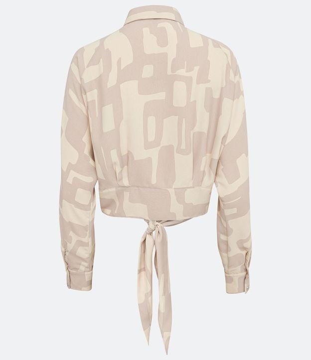 Camisa en Crepé con lazo Frontal y Estampado Geométrica 8