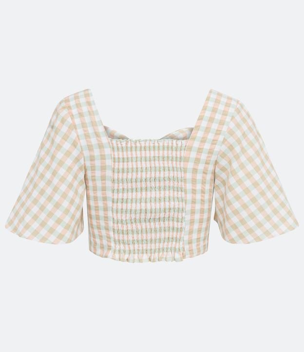 Blusa Cropped en Algodón con Escote Corazón y Recorte Vazado 6
