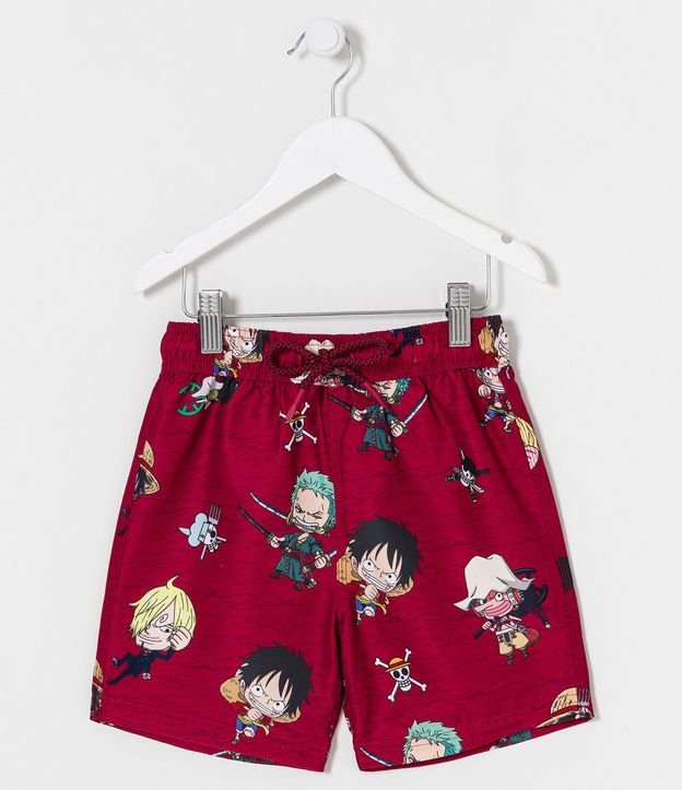 Bermuda de Baño Infantil con Estampado One piece - Talle 5 a 14 años
