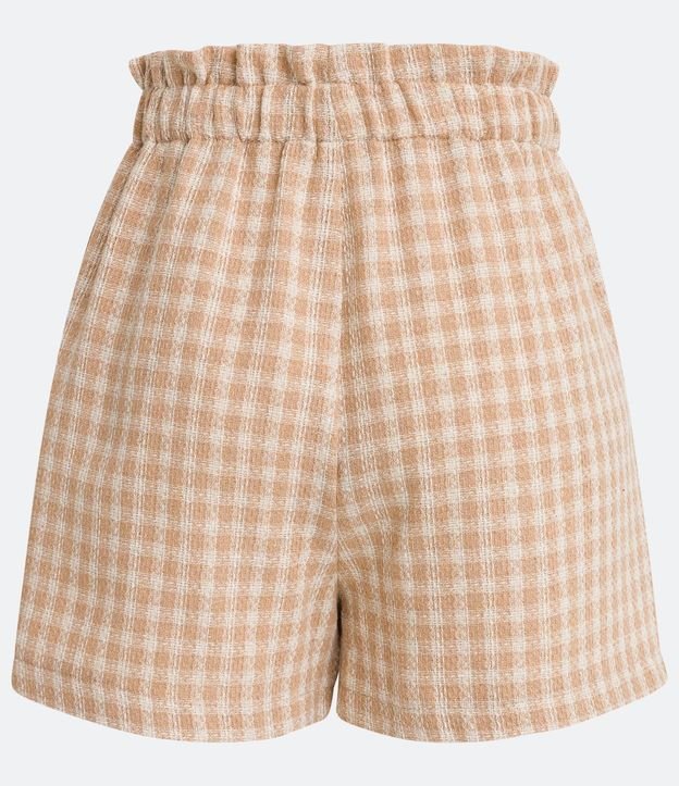 Short Clochard Estampado Cuadrillé con Botones Metalizados 6