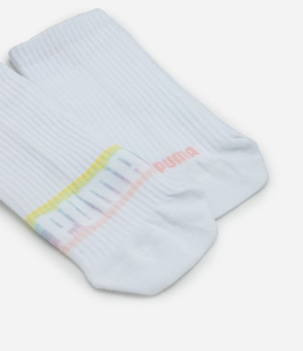 Kit 02 Pares de Medias Caña Corta en Algodón Acanelado con Arcoiris Puma 1