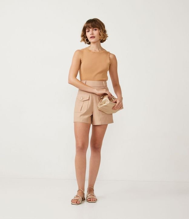 Blusa Musculosa de Punto com Detalle en las Sisas 2