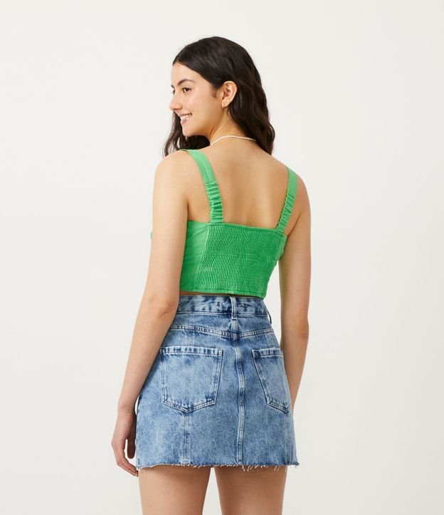 Blusa Musculosa Cropped en Tricolina con Lazo en el Busto 3