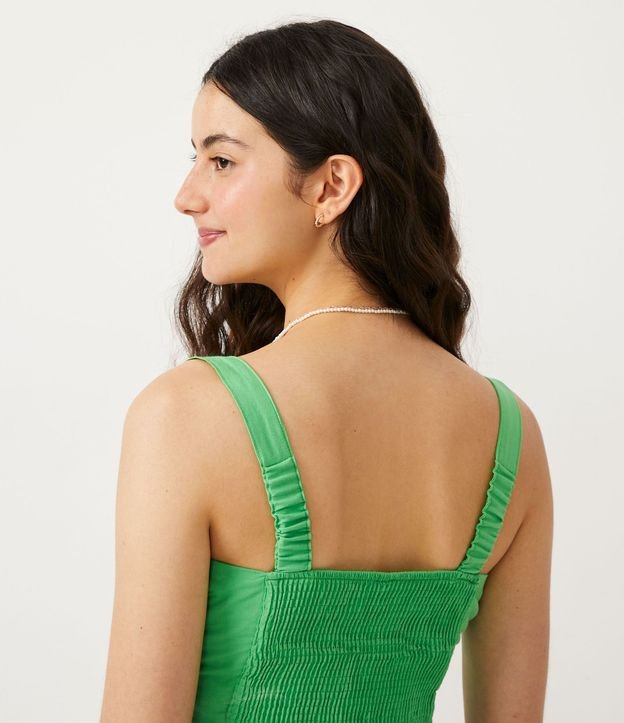 Blusa Musculosa Cropped en Tricolina con Lazo en el Busto 5