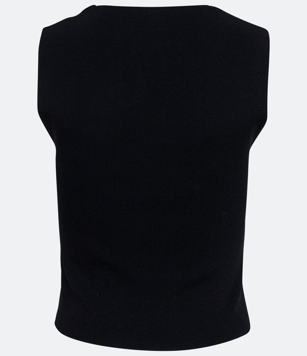 Blusa Cropped en Punto con Escote Cuadrado 6