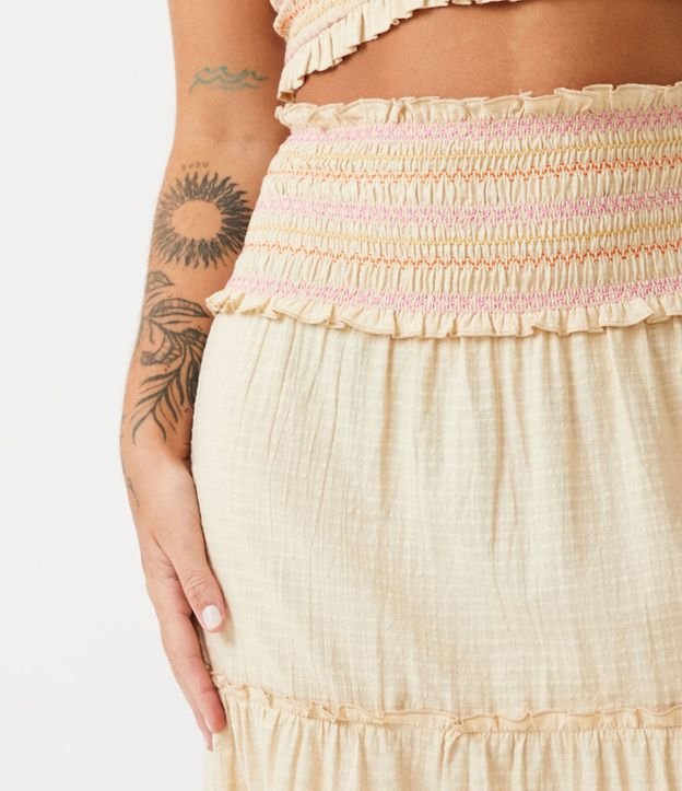 Pollera New Midi en Algodón con Cintura Elástica Contrastante 4