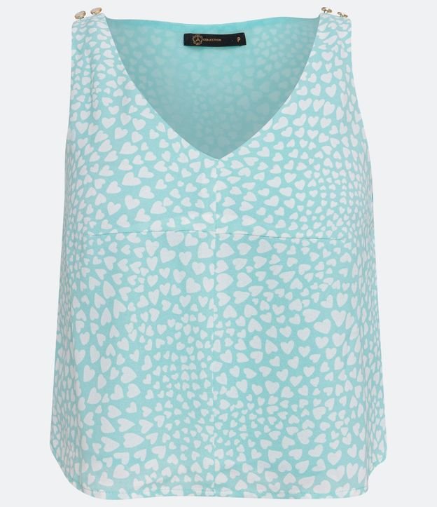 Blusa sin Manga Airflow Corazones con Botones en los Tirantes