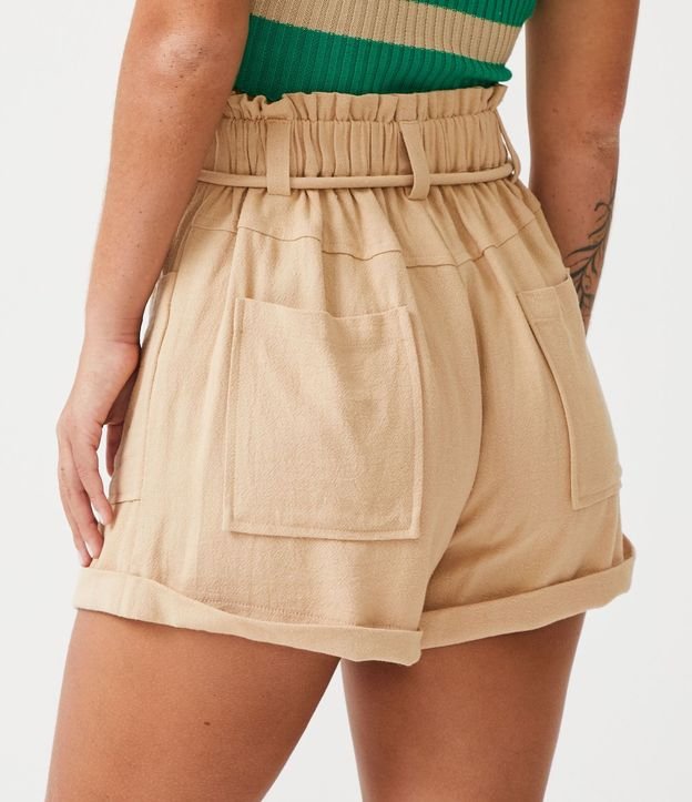 Short Clochard en Viscolino con Cinturón Cuerda y Bolsillo 3