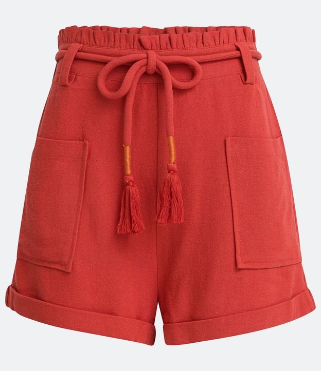 Short Clochard en Viscolino con Cinturón Cuerda y Bolsillo 6