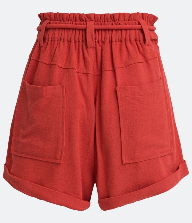 Short Clochard en Viscolino con Cinturón Cuerda y Bolsillo 7