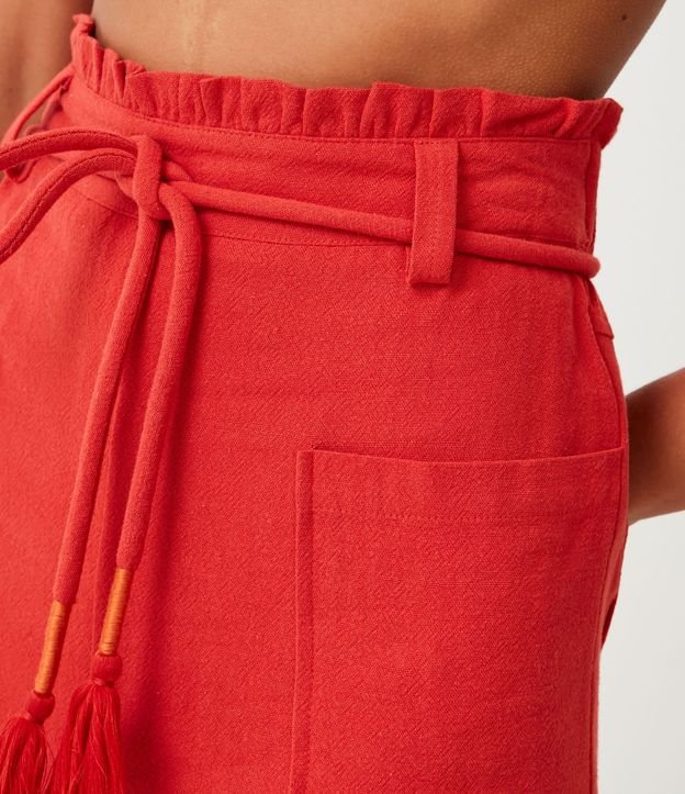 Short Clochard en Viscolino con Cinturón Cuerda y Bolsillo 5