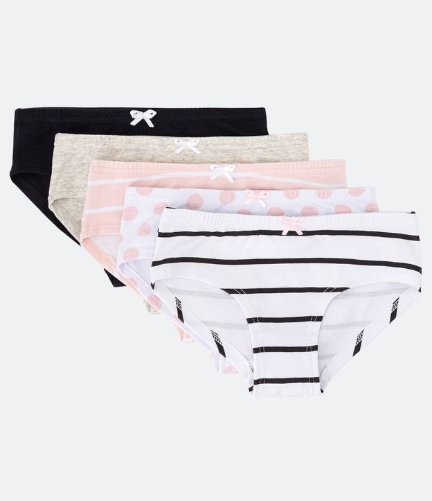 Kit 05 Bombachas Slip Infantiles con Estampas Variadas - Talle 2 a 14 años 2