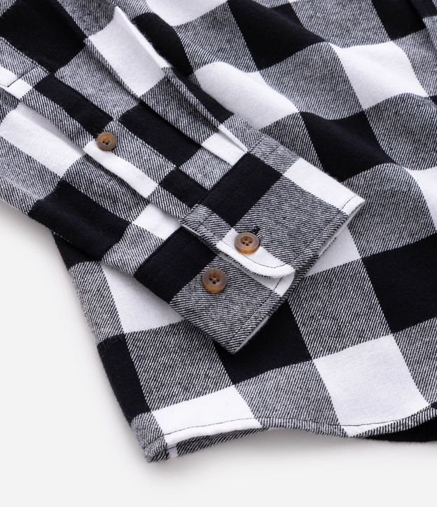 Camisa Regular en Franela de Cuadros y Manga Larga 10