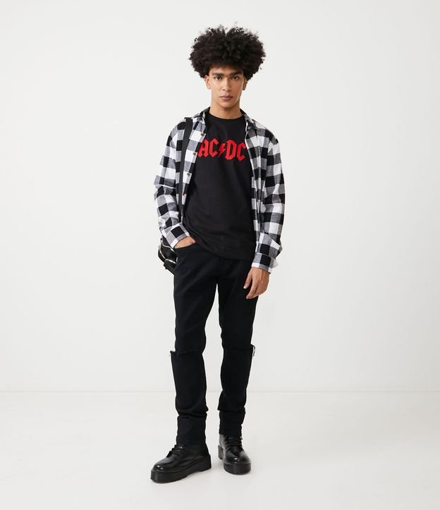 Camisa Regular en Franela de Cuadros y Manga Larga 2