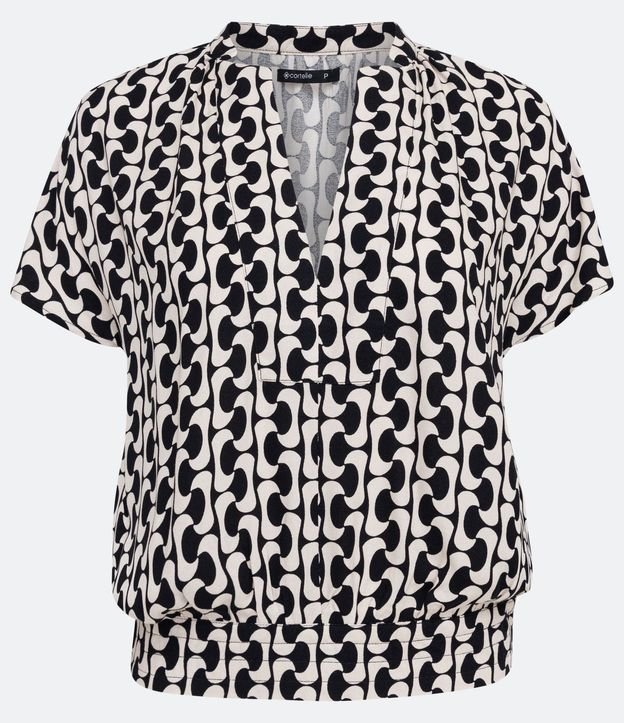 Blusa en Crepé con Estampado Geométrico 7