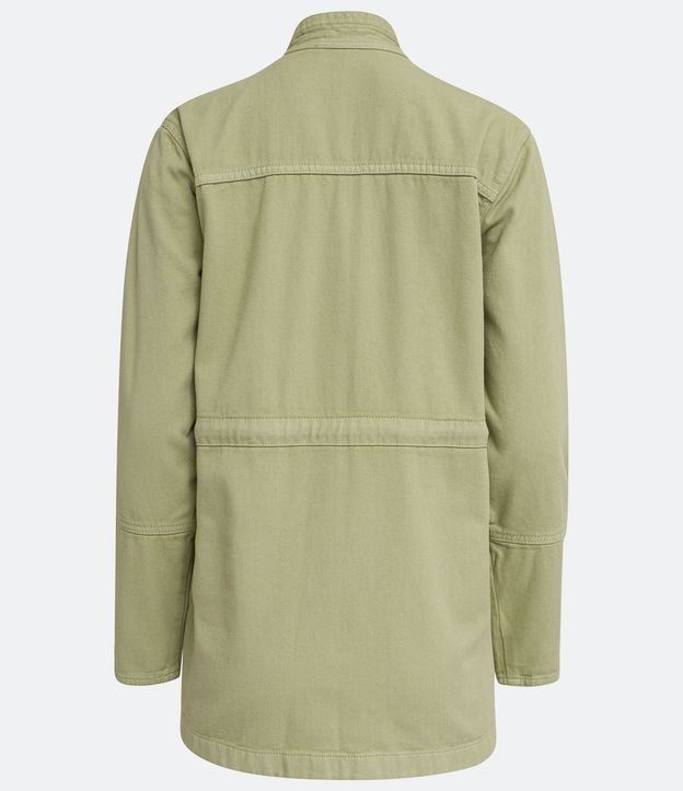Campera Parka en Sarga con Abotonado Diferenciado en los Puños 8