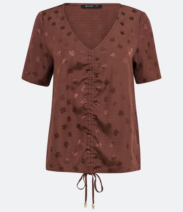 Blusa en Jacquard con Detalle Fruncido