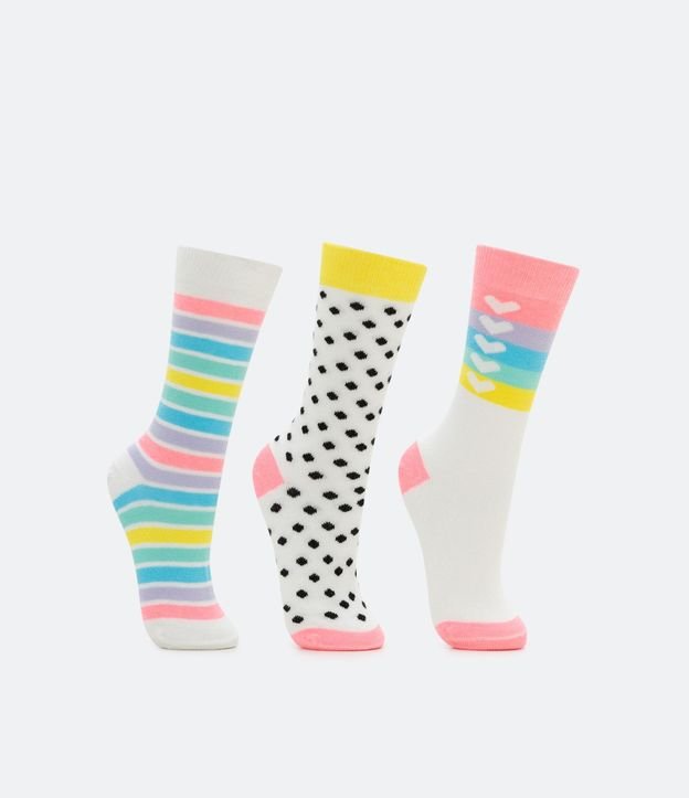 Kit 03 Pares de Medias con Estampado Divertidas - Talle 19/22 al 31/34 2