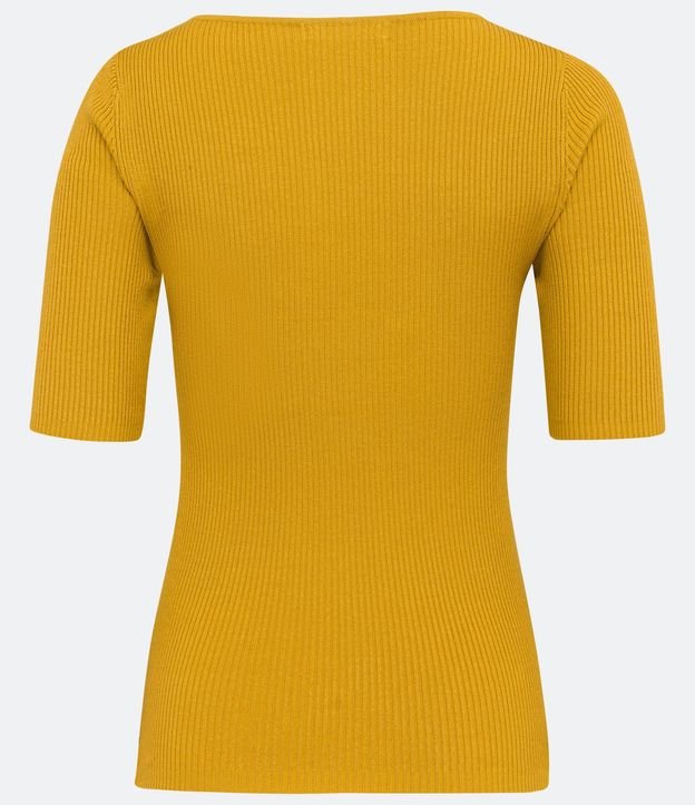 Blusa de Punto Acanalada con Cuello Barco 7